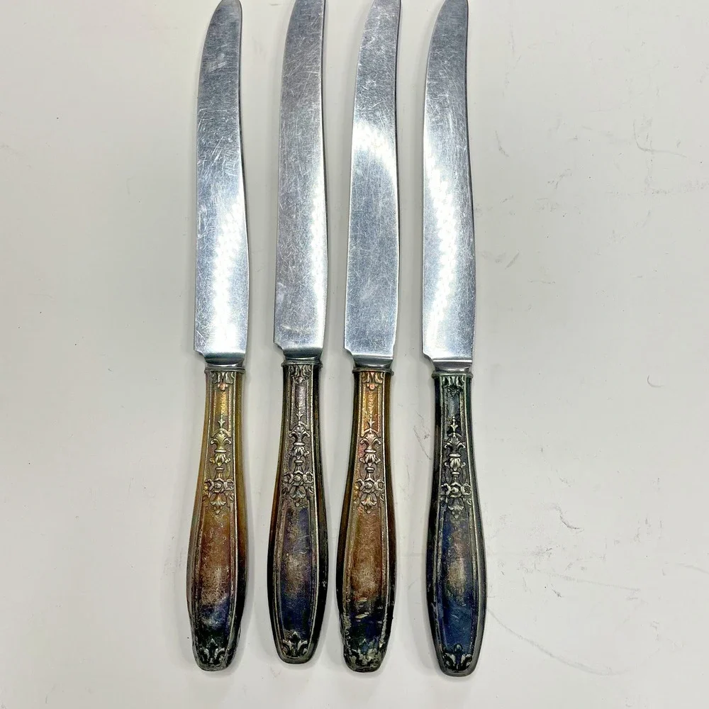 4 Butter Knives Silverware 1847 Roger's‎ Bro. Ambassador Silverplate Flatware